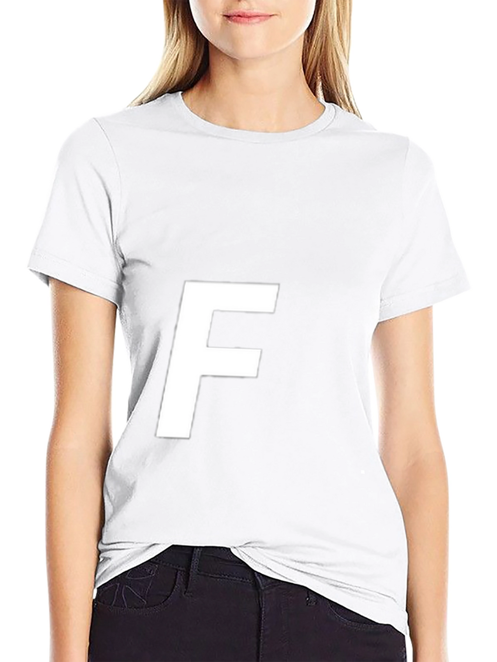 Bold F Graphic Tee - Black Cotton T-Shirt