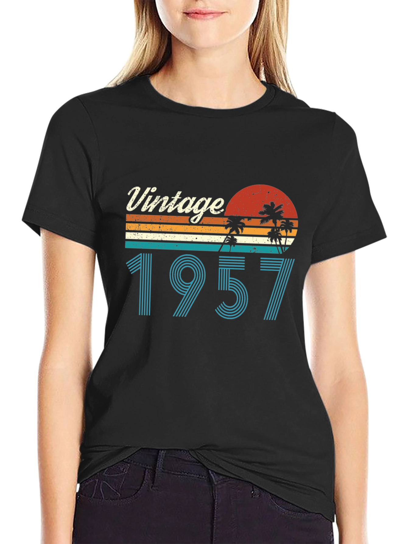 Vintage 1957 Graphic T-Shirt - Retro Palm Tree Design