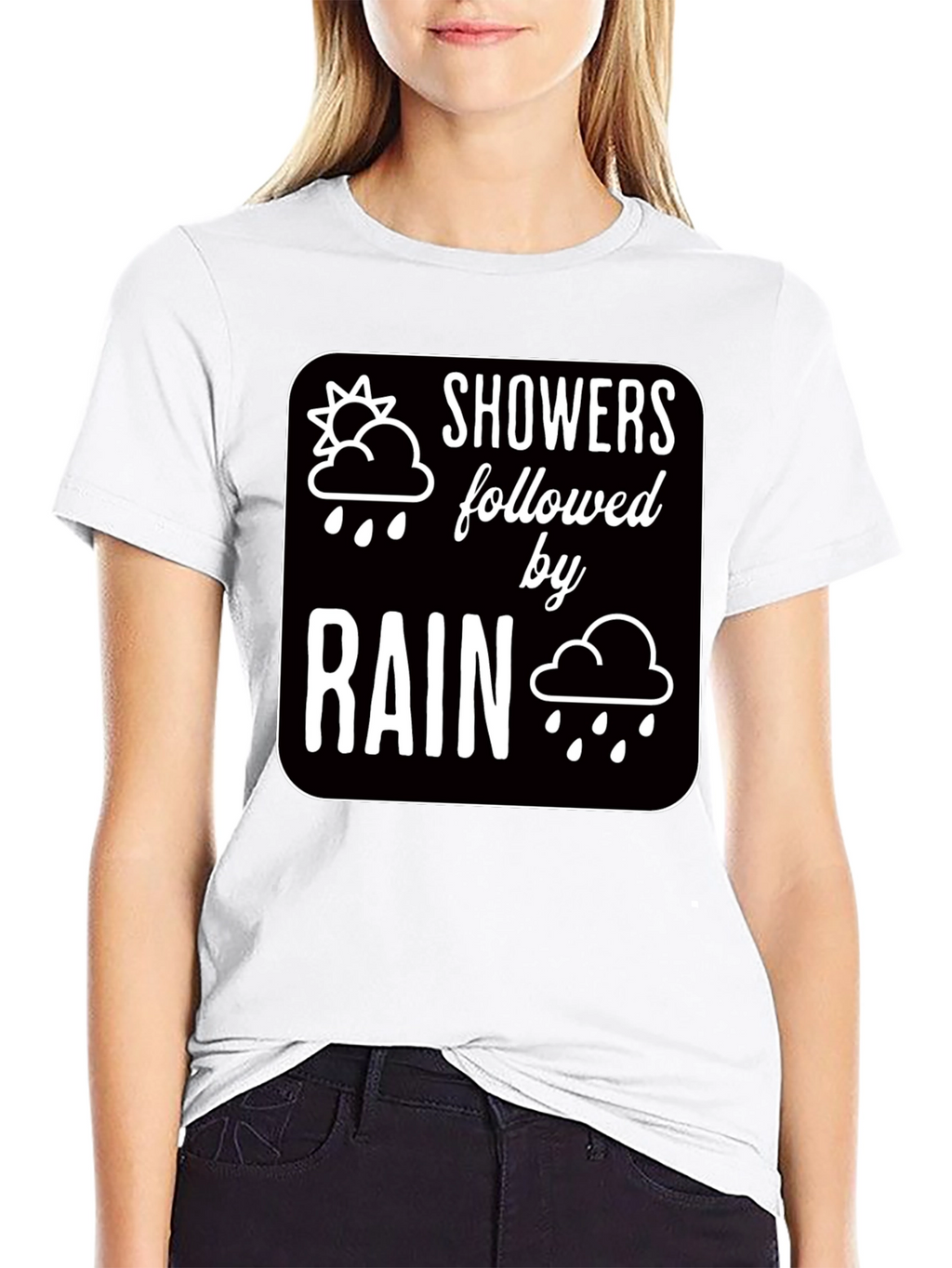 Showers Followed by Rain Graphic Black T-Shirt