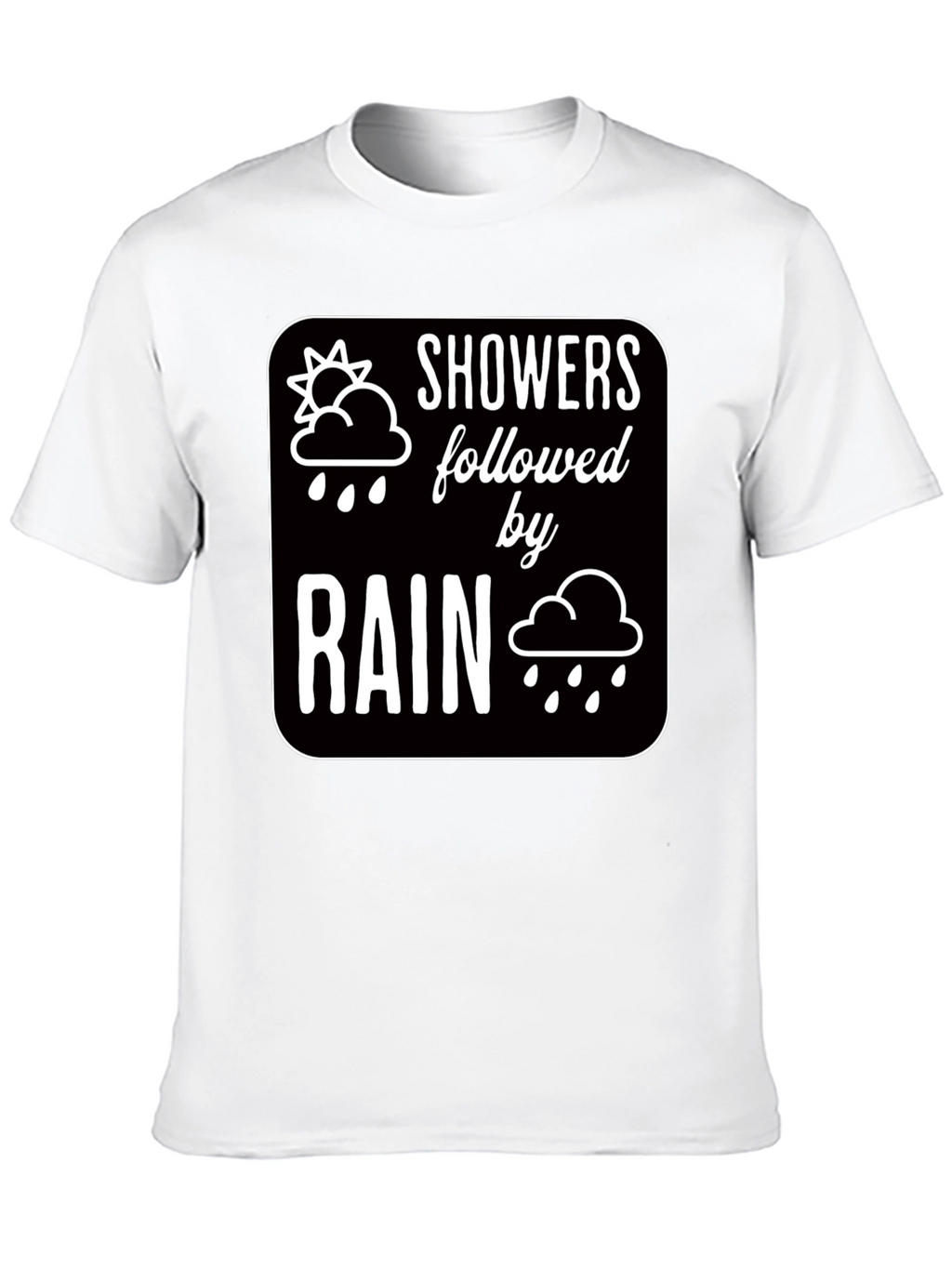 Showers Followed by Rain Graphic Black T-Shirt