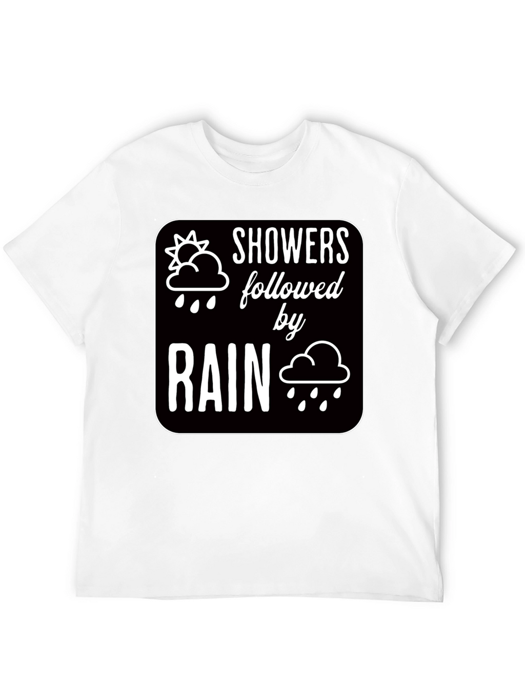 Showers Followed by Rain Graphic Black T-Shirt