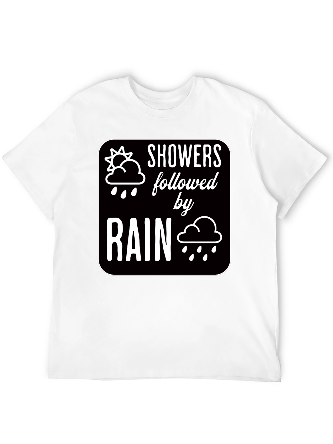 Showers Followed by Rain Graphic Black T-Shirt