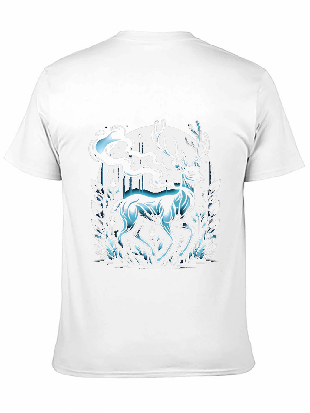Mystic Deer Graphic Tee - Black Cotton Blend