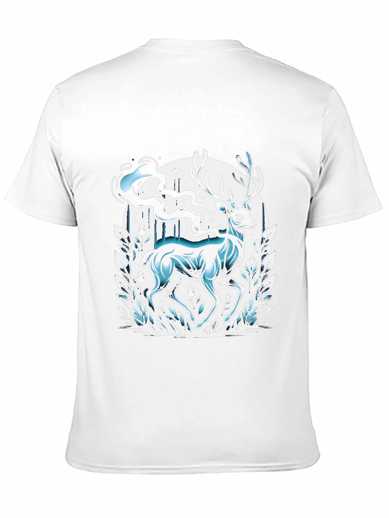 Mystic Deer Graphic Tee - Black Cotton Blend