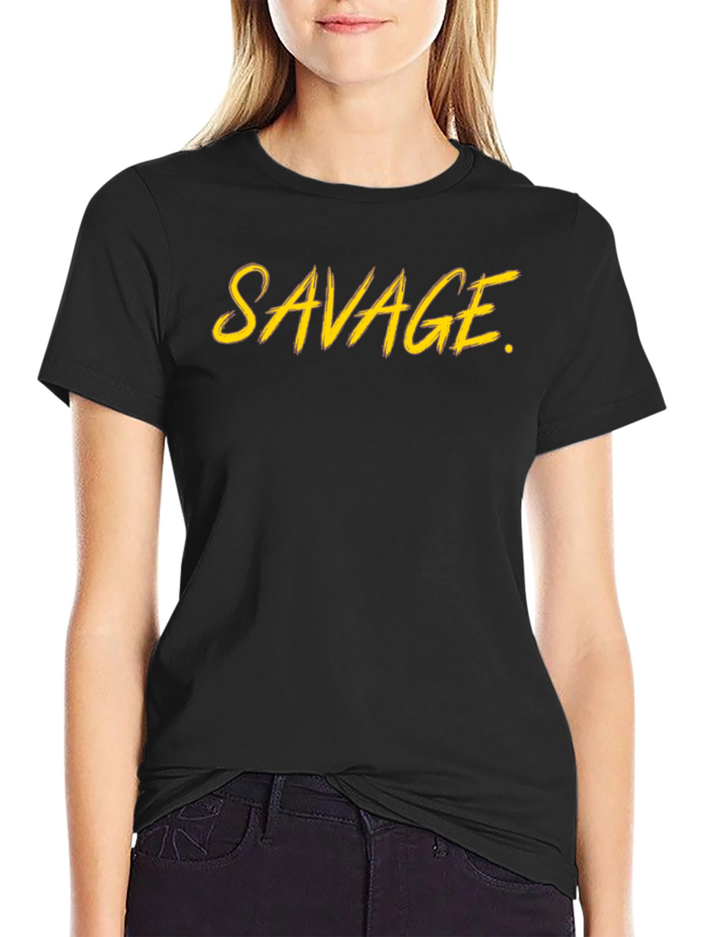 Savage Graphic Print Crew Neck Tee