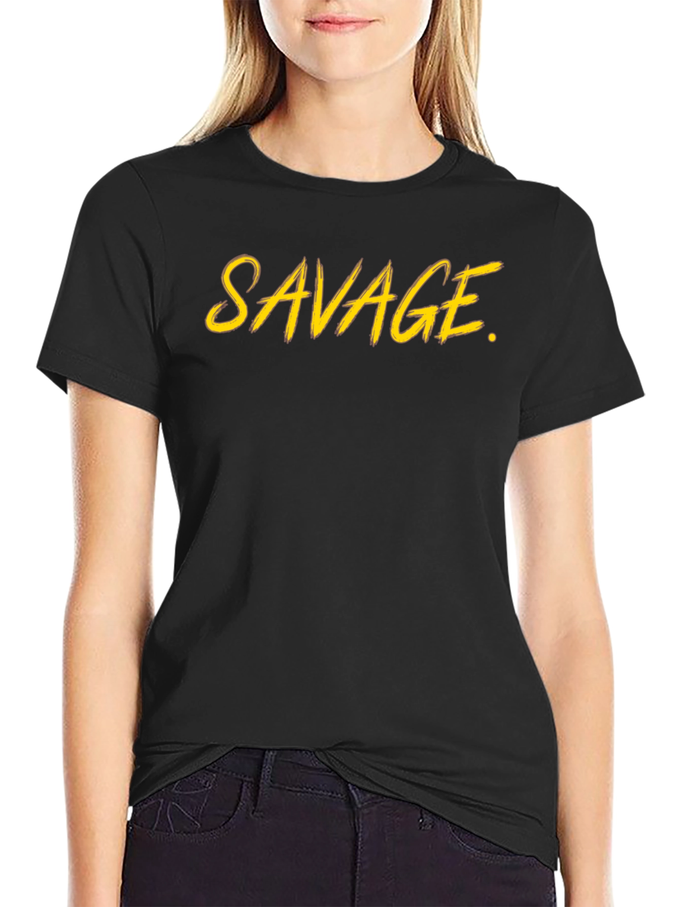 Savage Graphic Print Crew Neck Tee