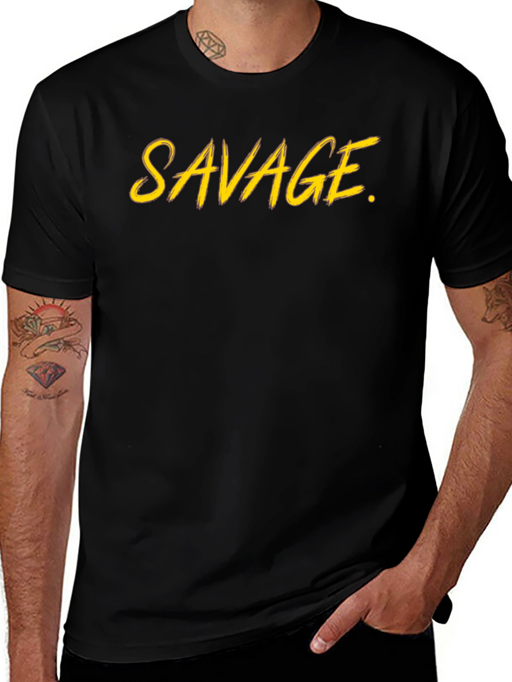 Savage Graphic Print Crew Neck Tee