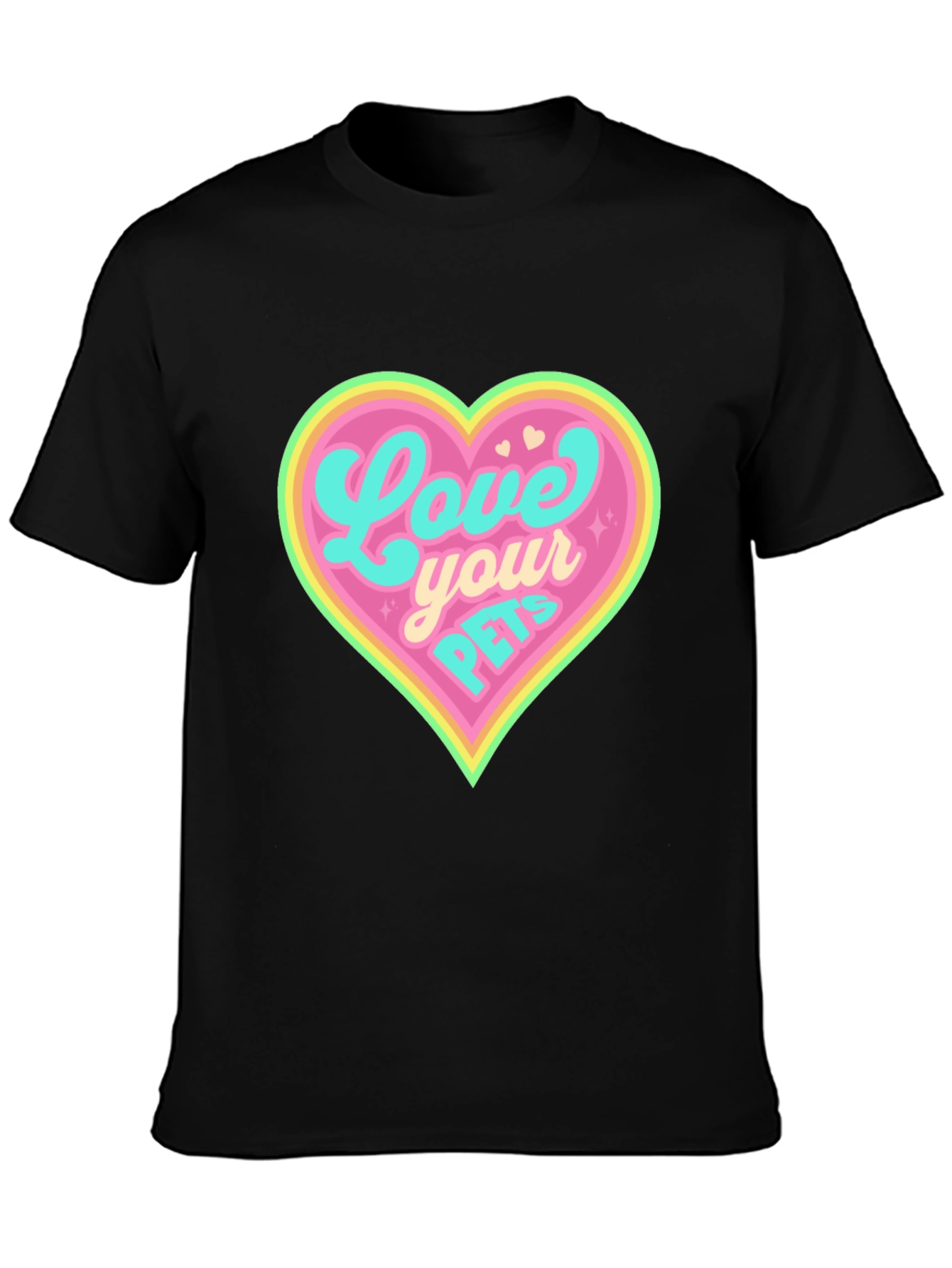 Love Your Pets Black T-Shirt