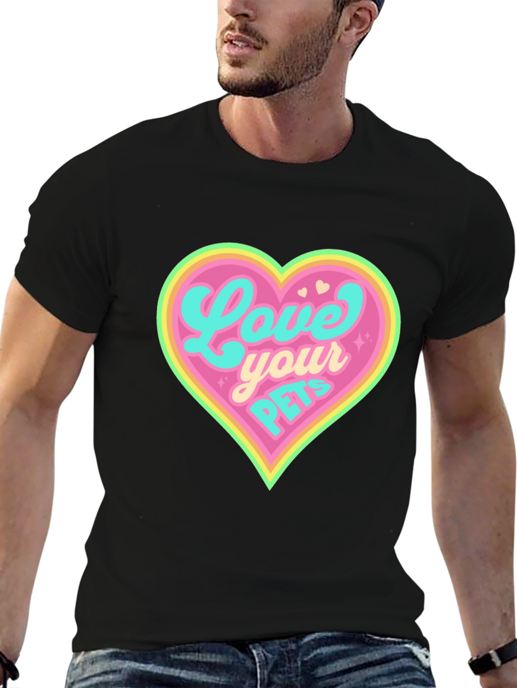 Love Your Pets Black T-Shirt