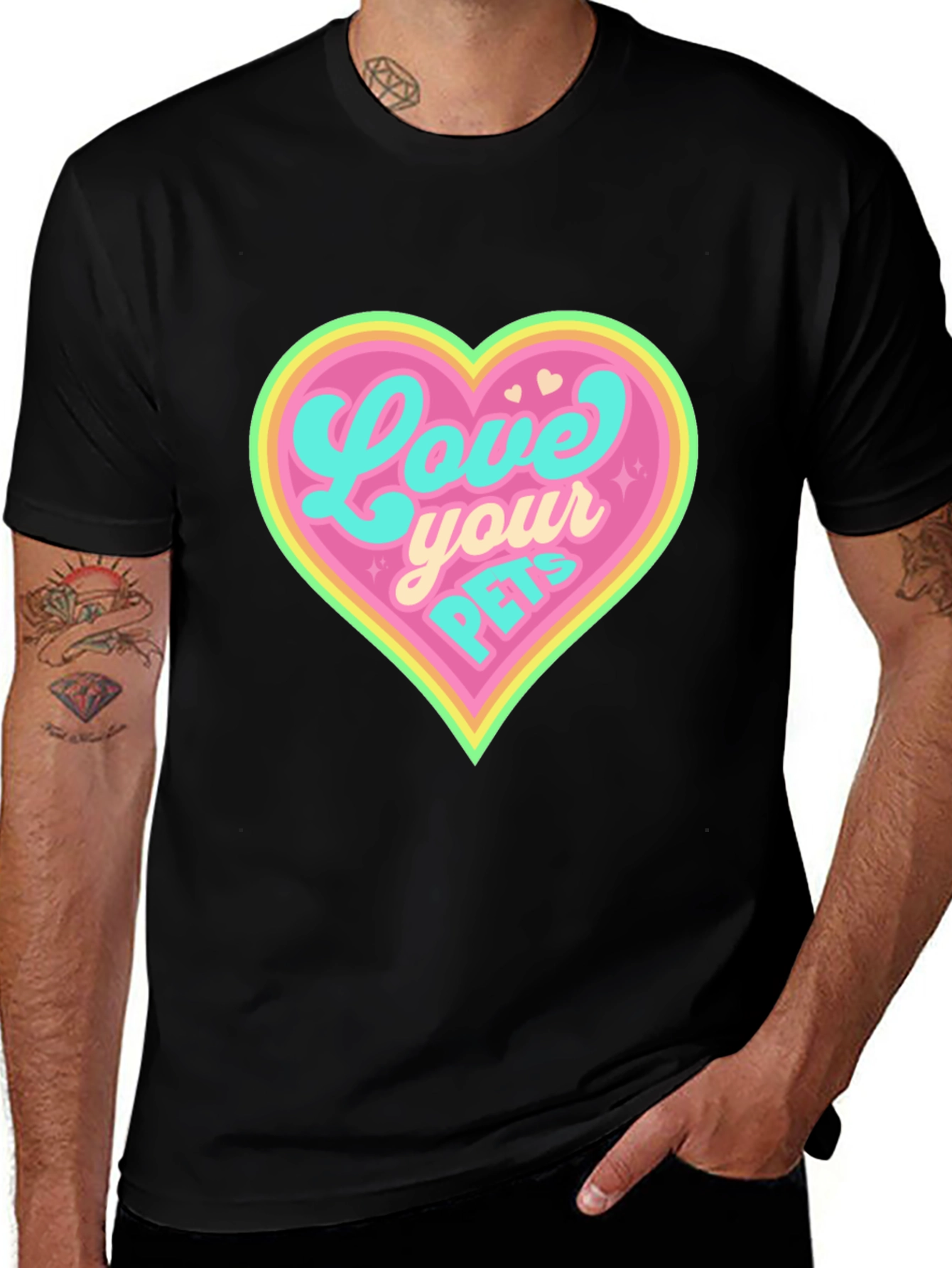 Love Your Pets Black T-Shirt