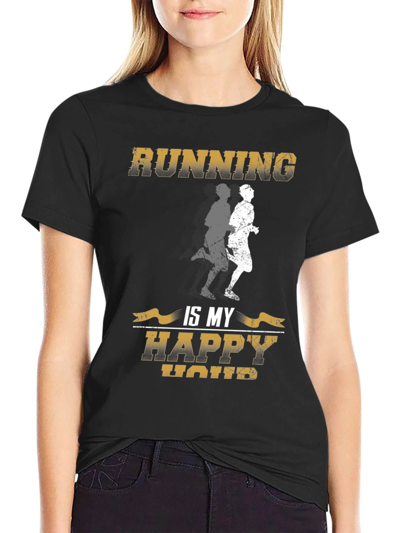 Running is My Happy Hour Graphic T-Shirt