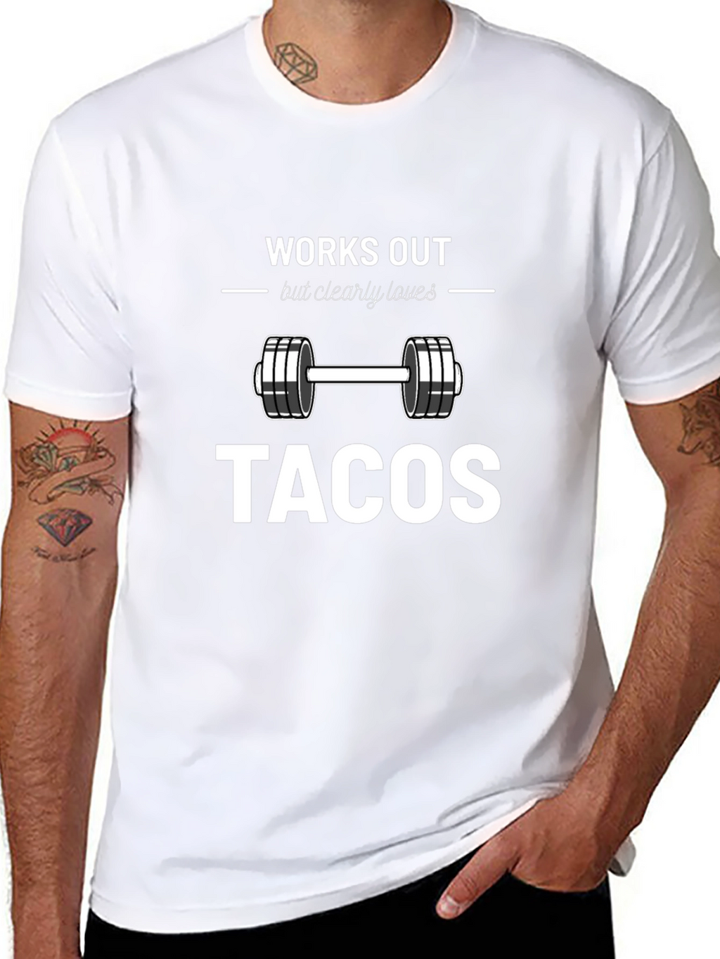 Works Out Loves Tacos Black Graphic Tee