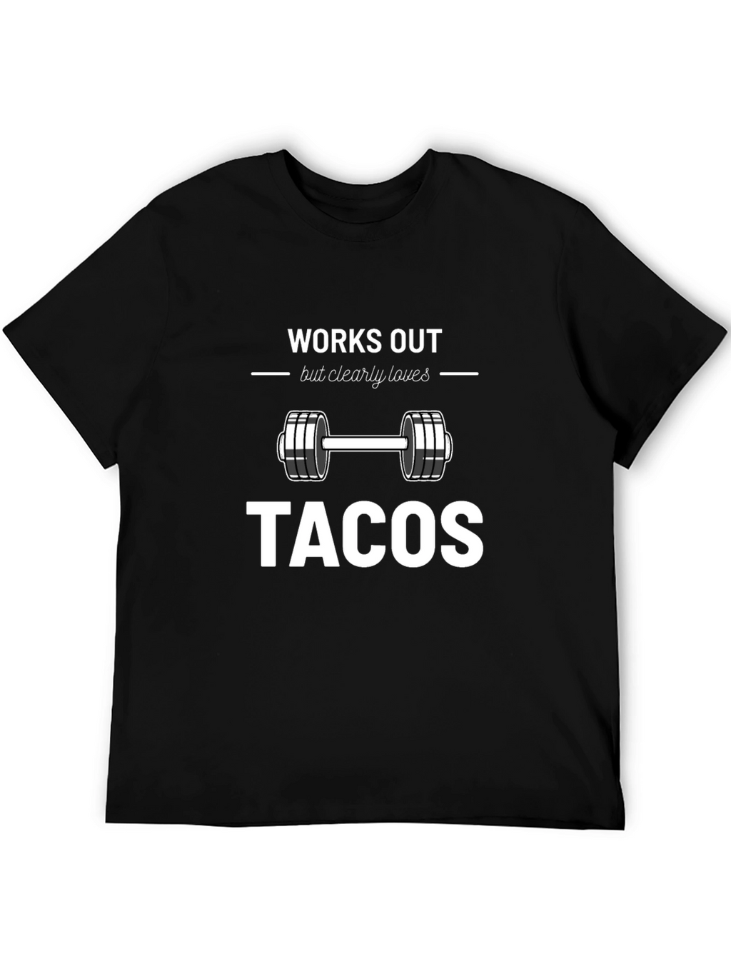 Works Out Loves Tacos Black Graphic Tee