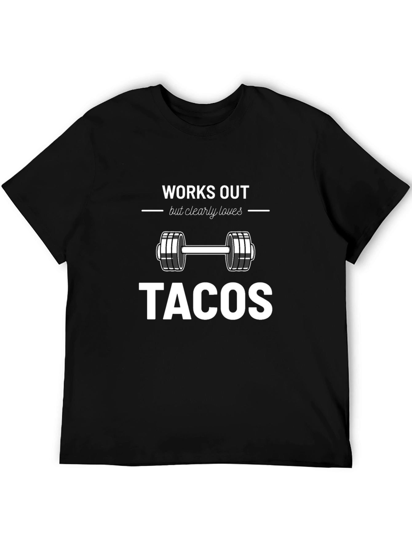 Works Out Loves Tacos Black Graphic Tee