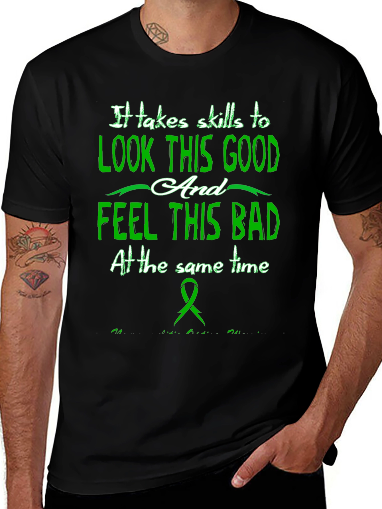 Skills to Look Good Black T-Shirt