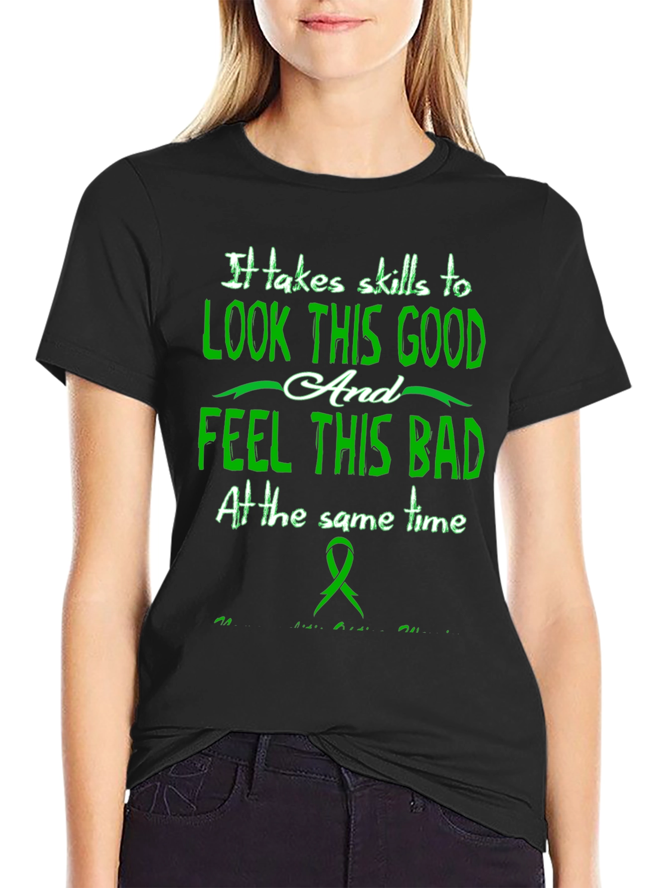 Skills to Look Good Black T-Shirt