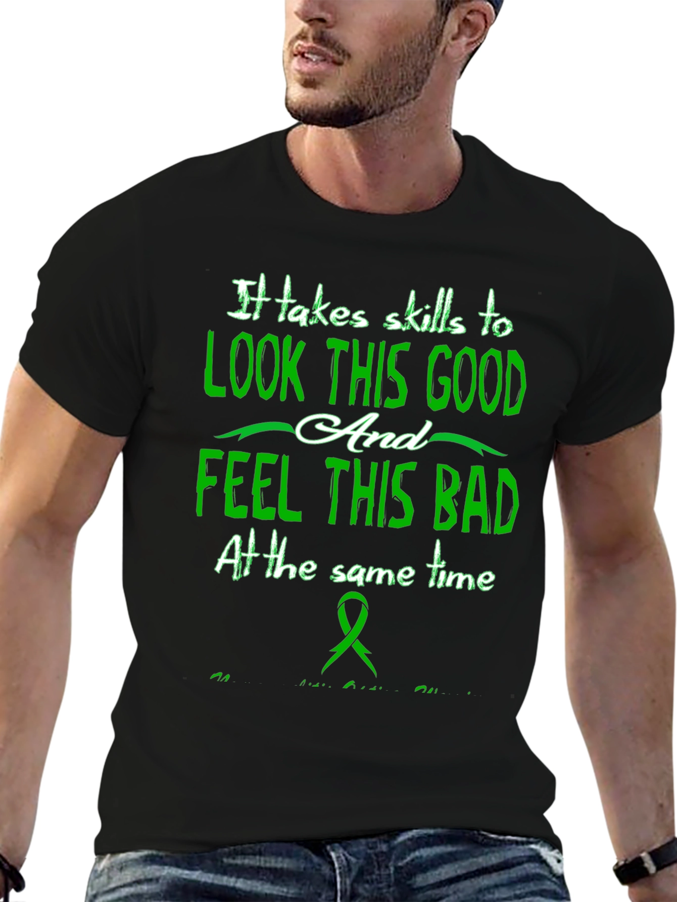 Skills to Look Good Black T-Shirt