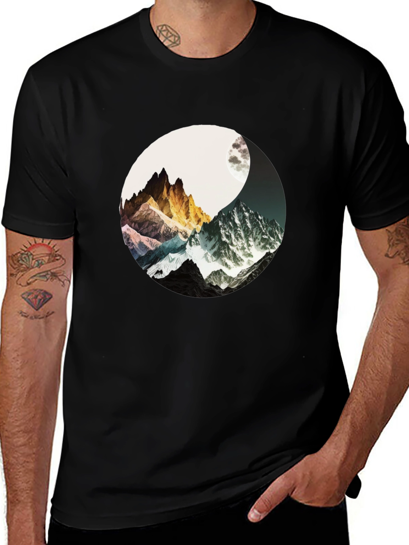 Yin Yang Mountains T-Shirt - Harmony & Adventure