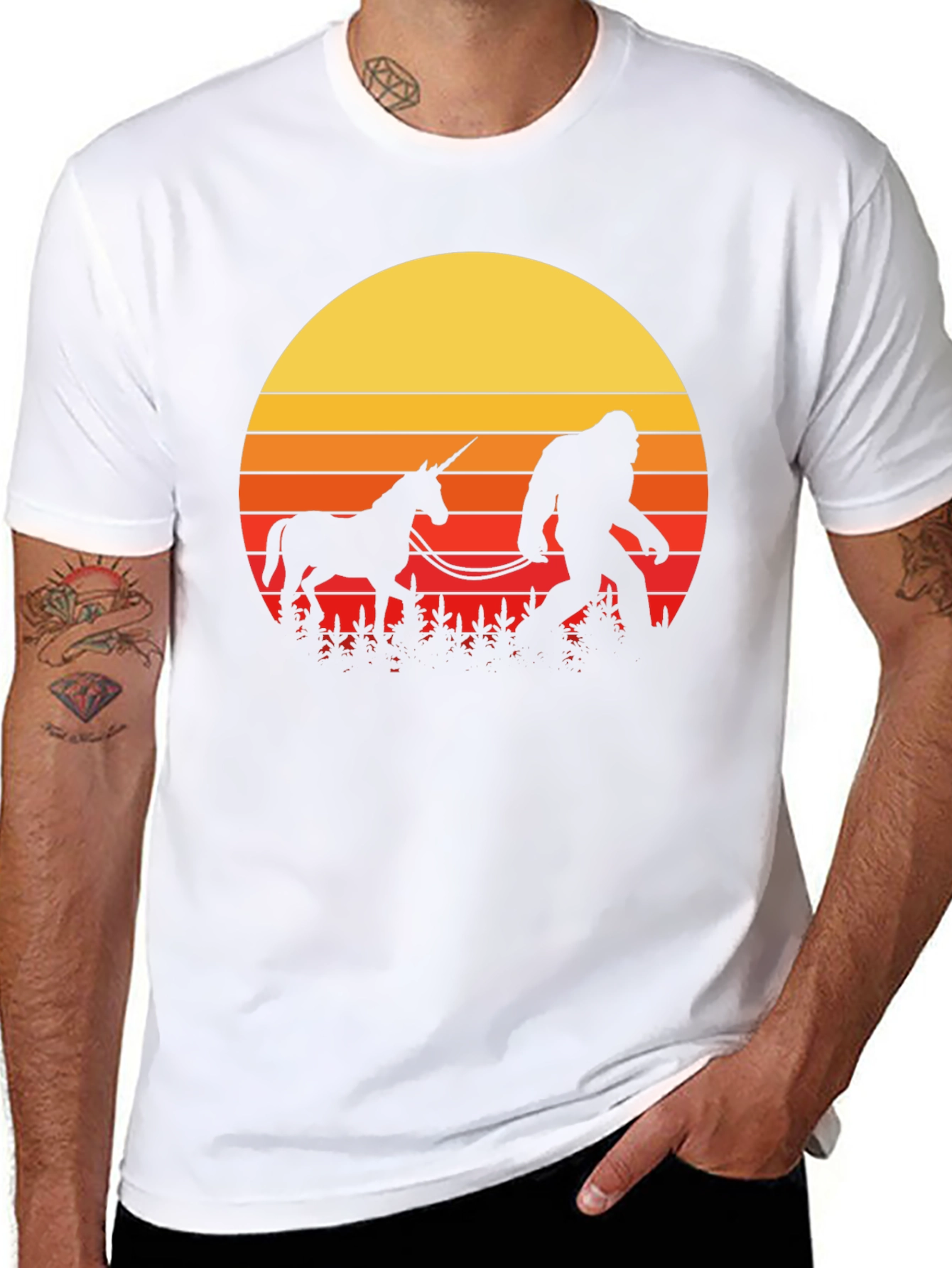 Sasquatch & Unicorn Sunset T-Shirt
