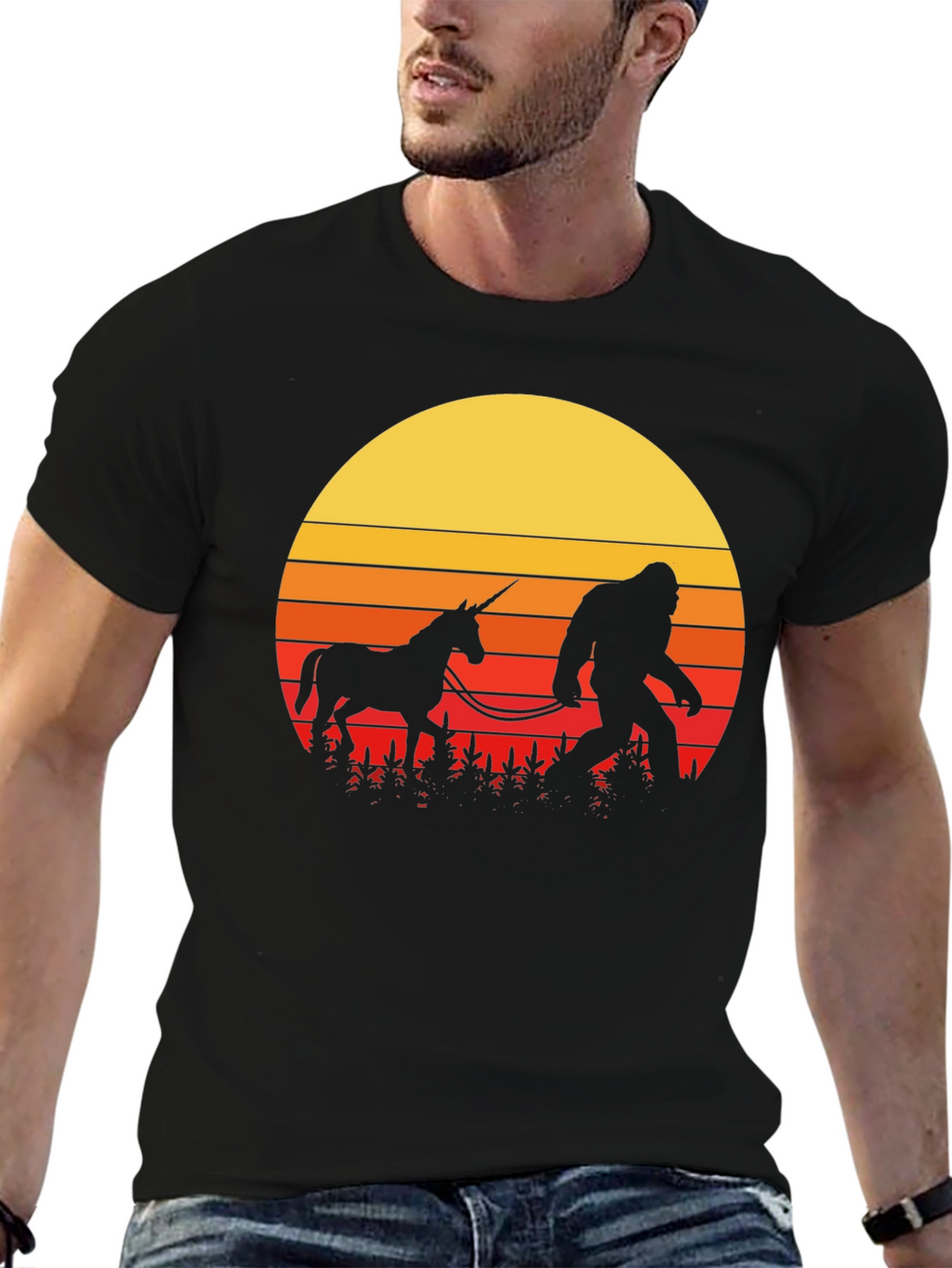 Sasquatch & Unicorn Sunset T-Shirt