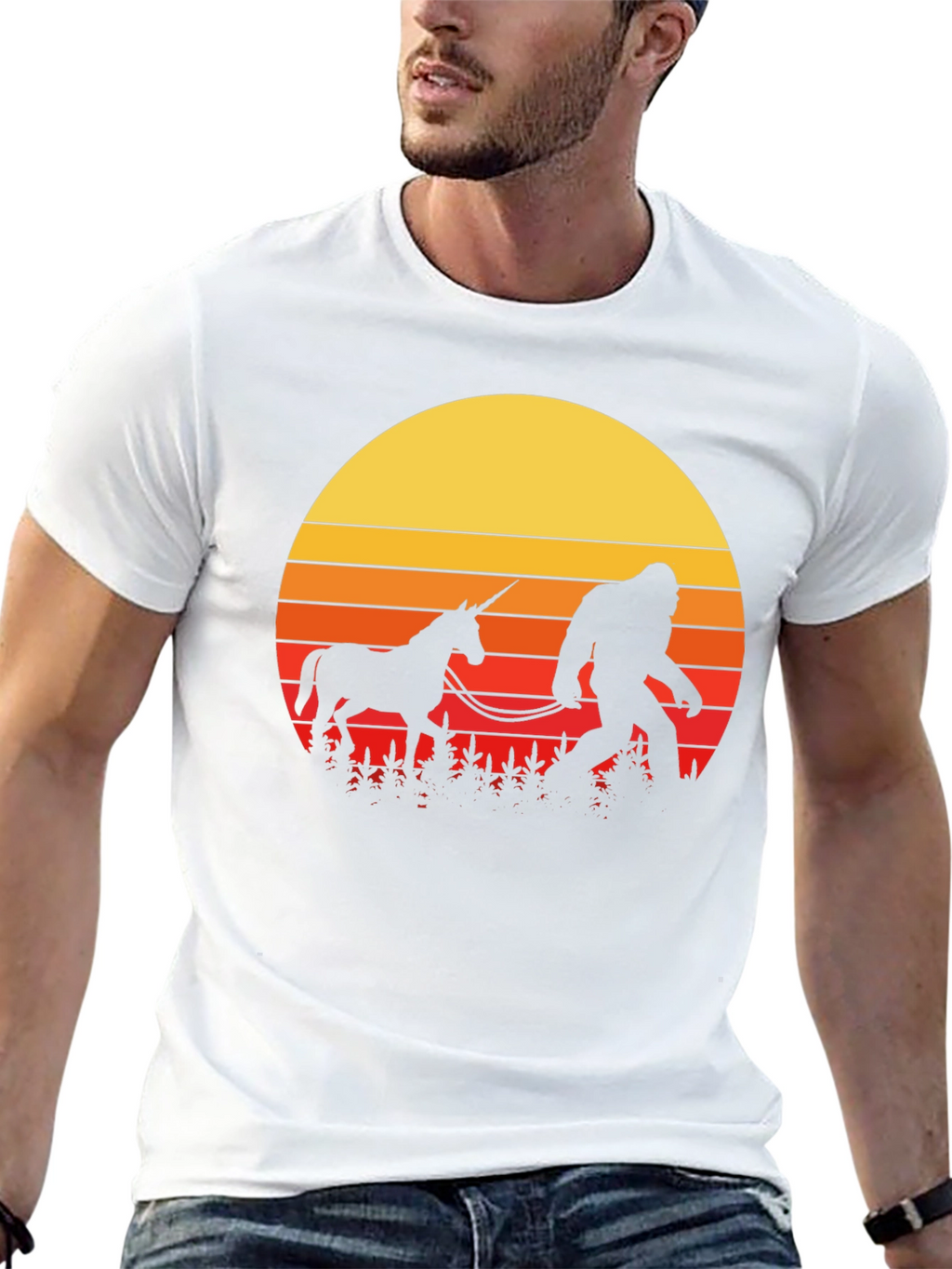 Sasquatch & Unicorn Sunset T-Shirt