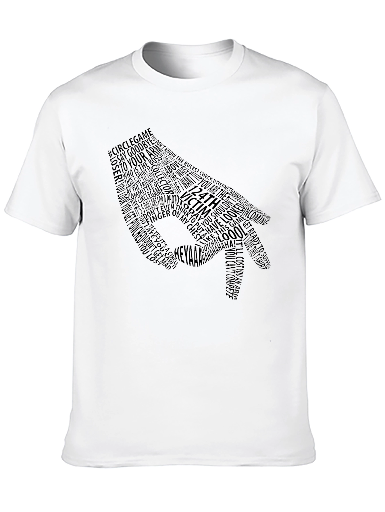 Circle Game Typography Black T-Shirt