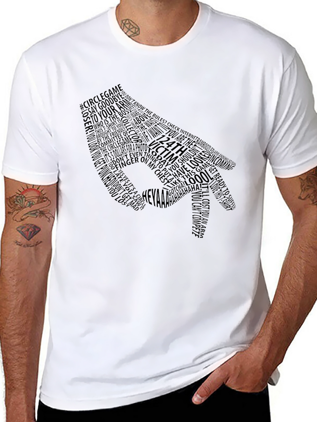 Circle Game Typography Black T-Shirt