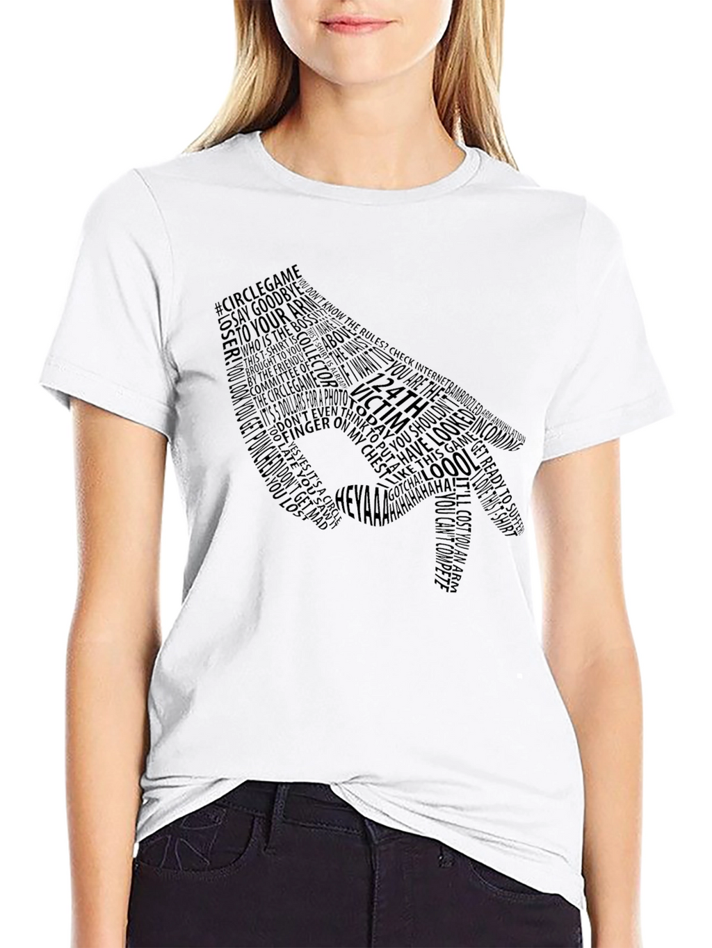 Circle Game Typography Black T-Shirt