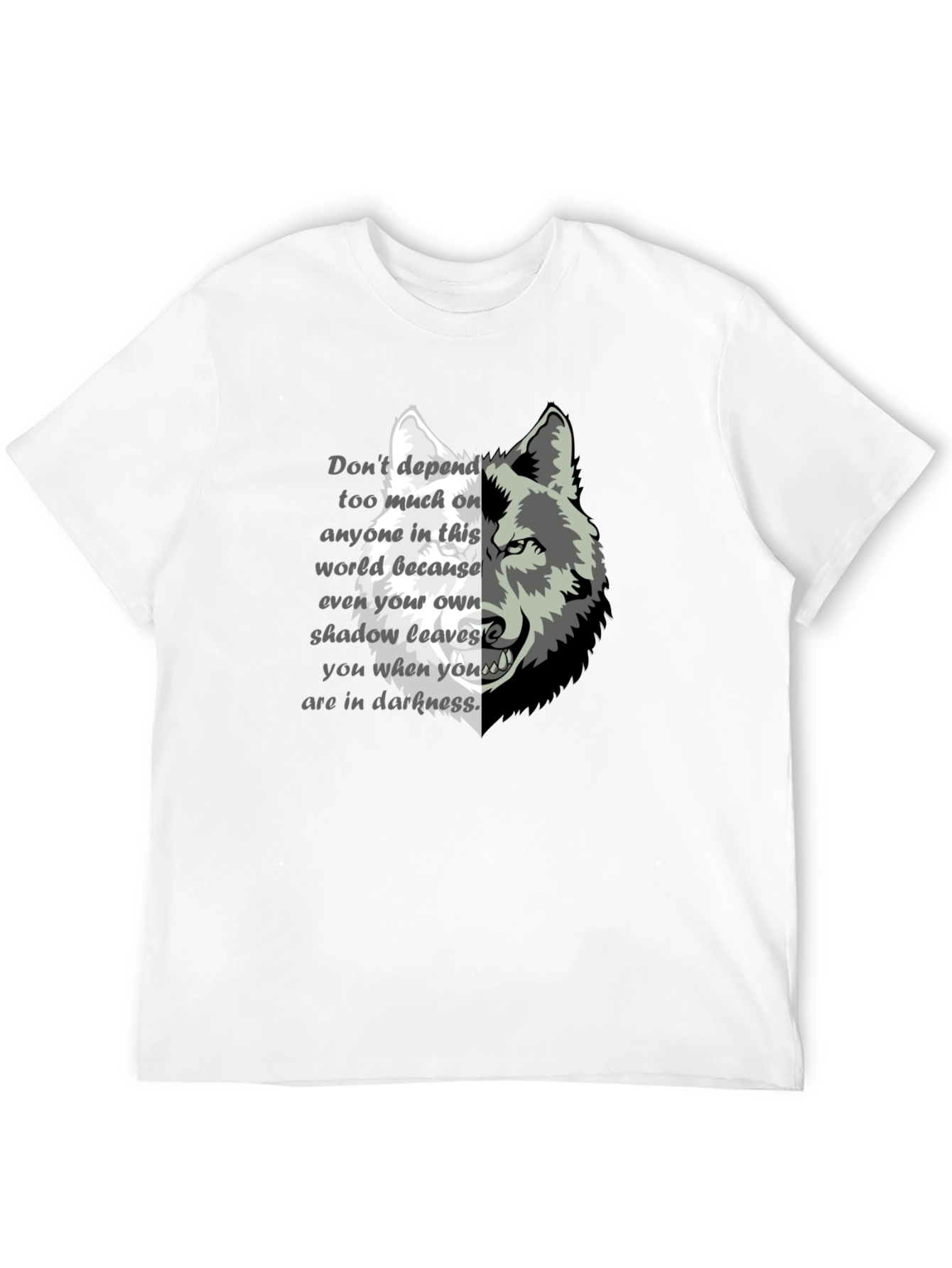 Wolf Graphic Print T-Shirt - Motivational Quote