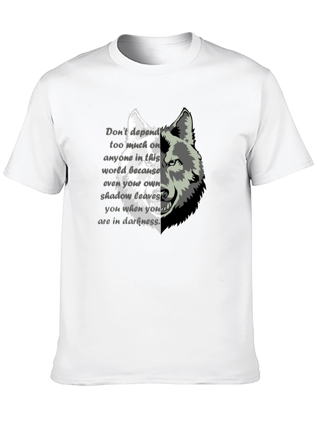 Wolf Graphic Print T-Shirt - Motivational Quote