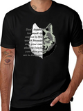 Wolf Graphic Print T-Shirt - Motivational Quote