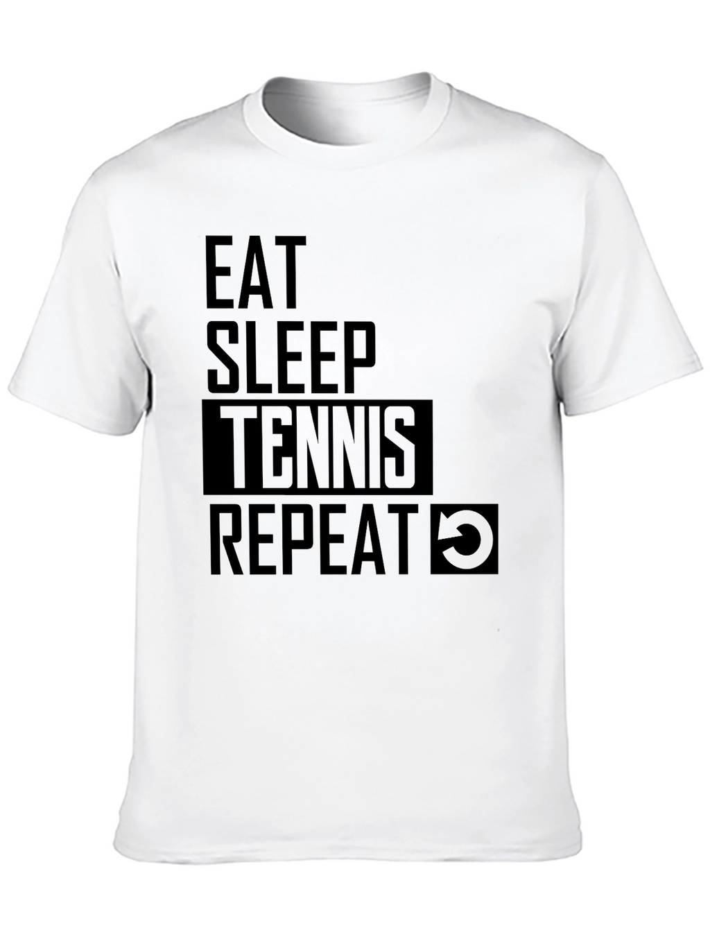 Eat Sleep Tennis Repeat Black T-Shirt