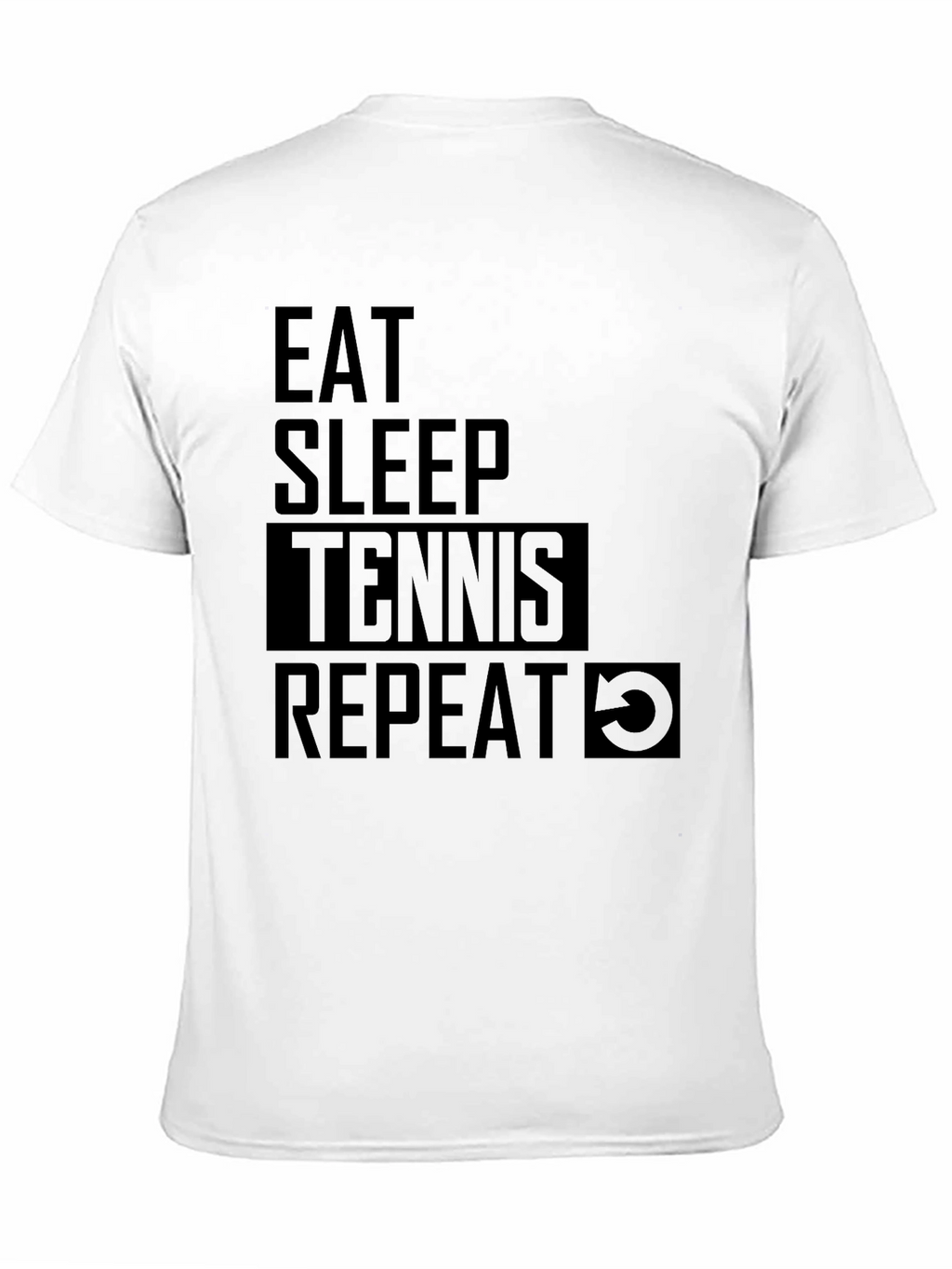 Eat Sleep Tennis Repeat Black T-Shirt