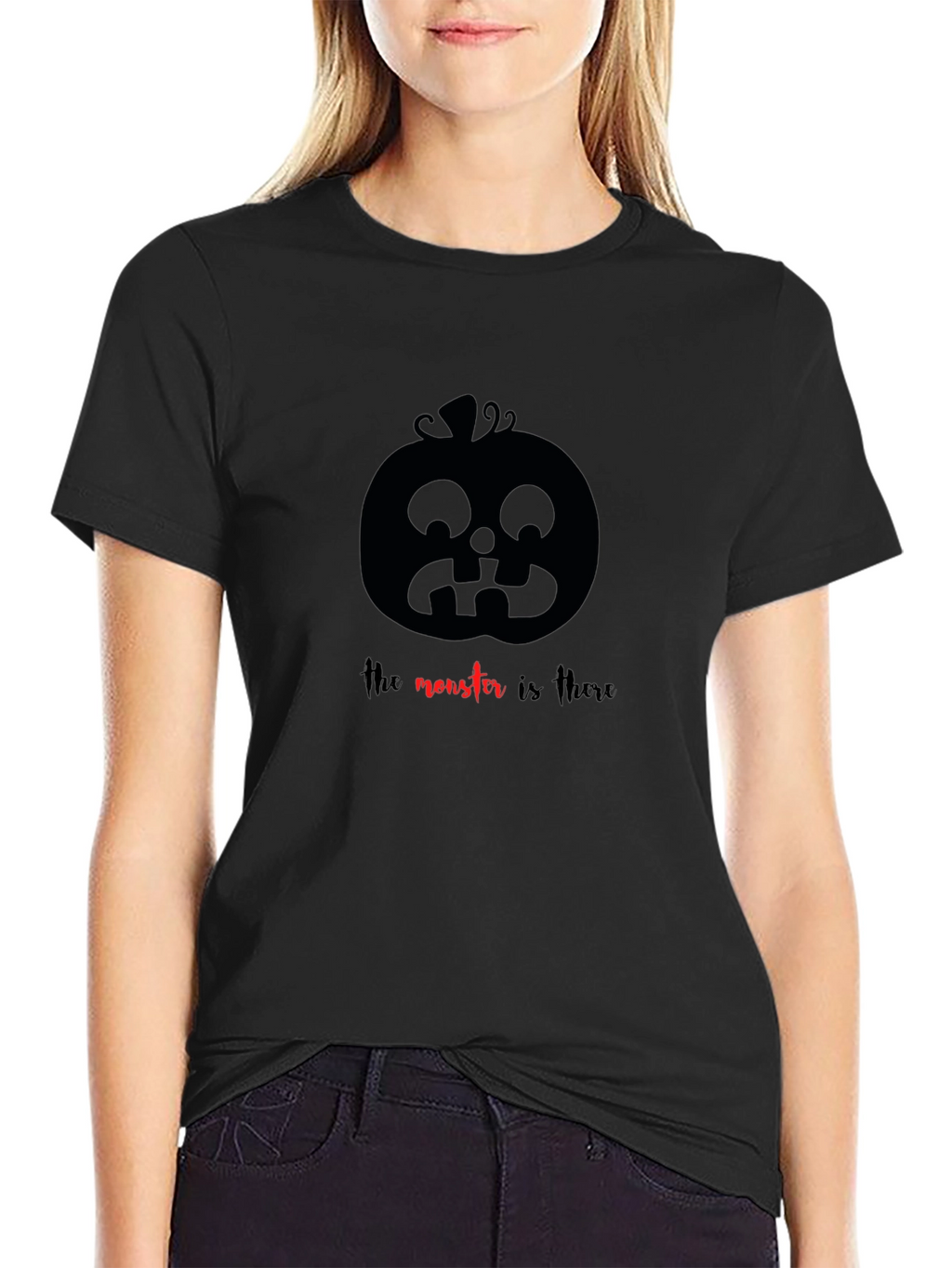 Halloween Pumpkin Graphic Tee - The Monster Is There