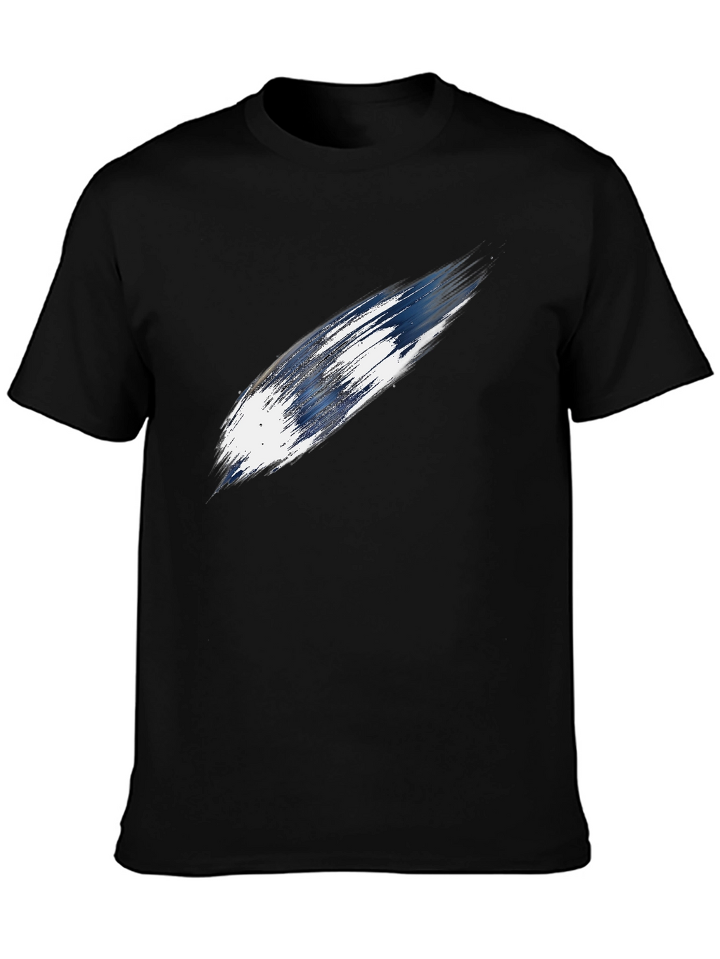 Abstract Stroke Graphic Black T-Shirt
