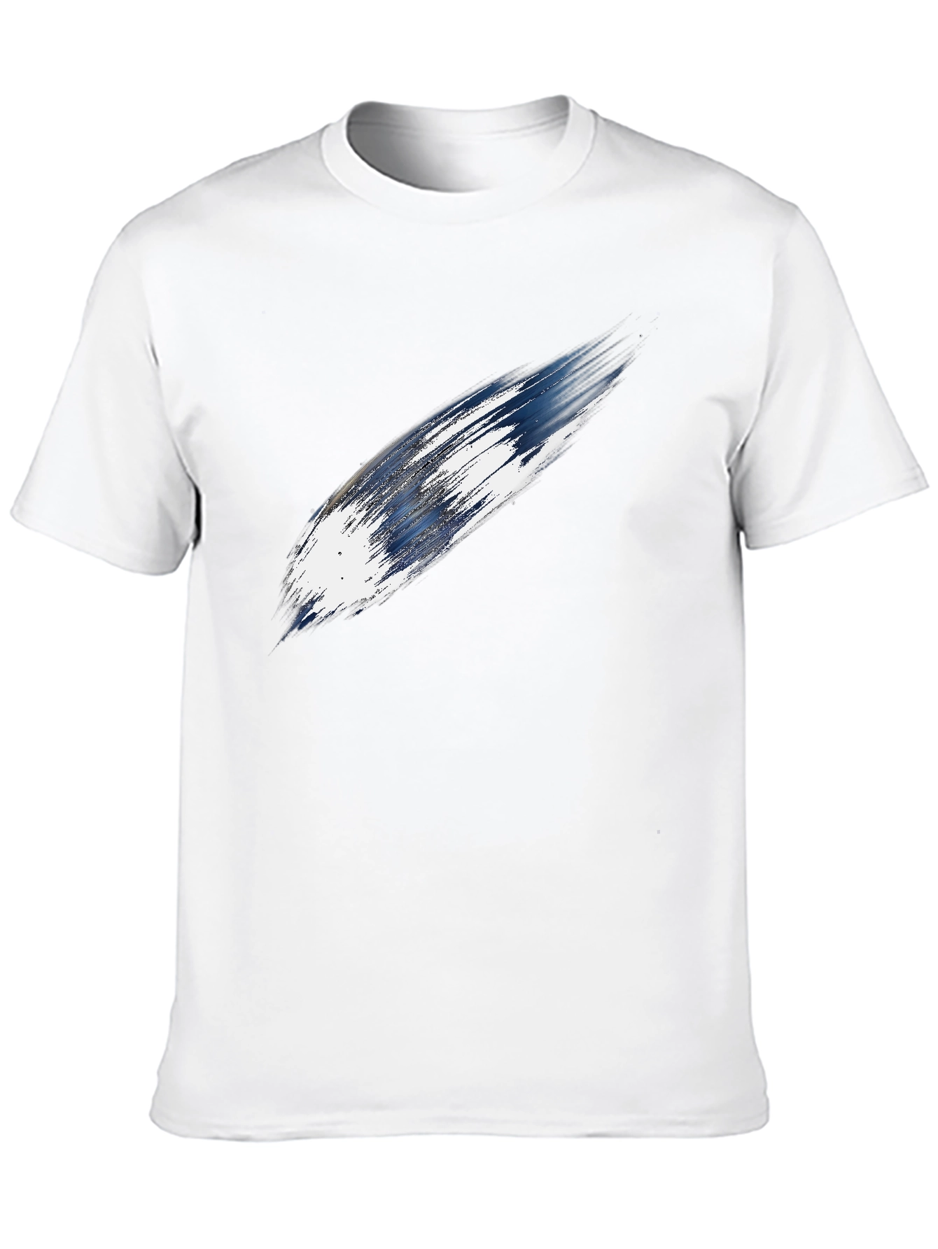 Abstract Stroke Graphic Black T-Shirt
