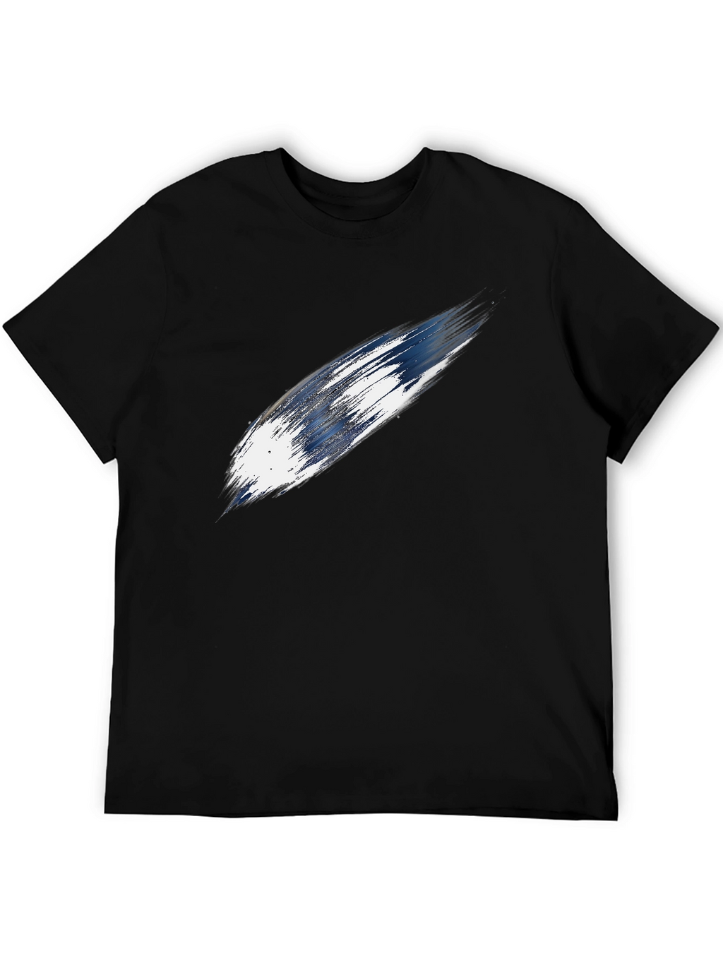 Abstract Stroke Graphic Black T-Shirt