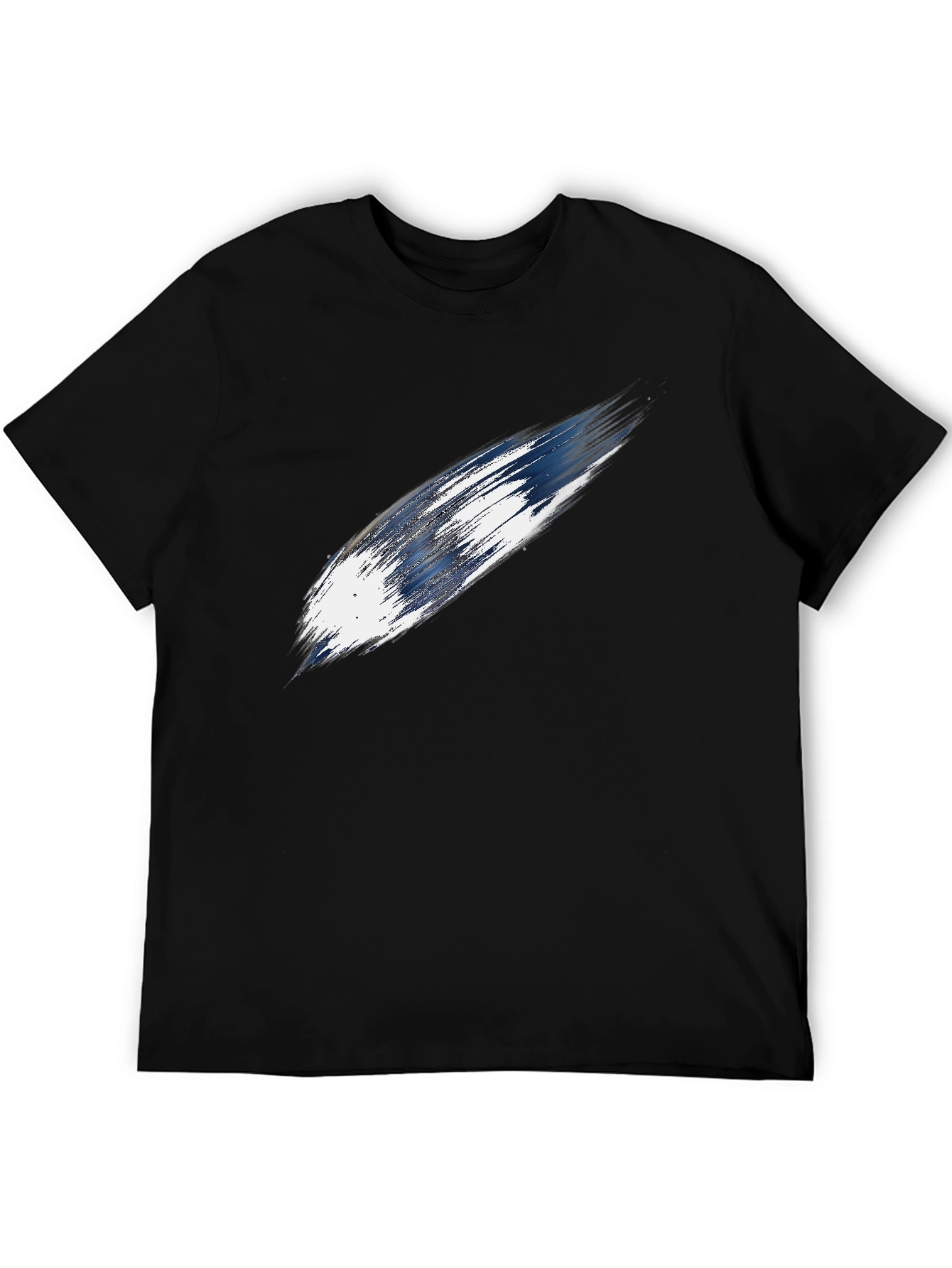Abstract Stroke Graphic Black T-Shirt