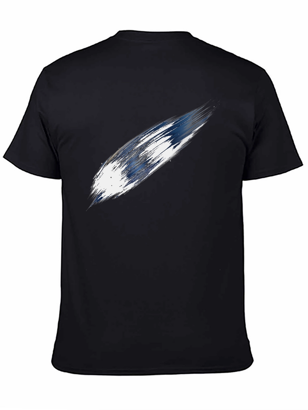 Abstract Stroke Graphic Black T-Shirt