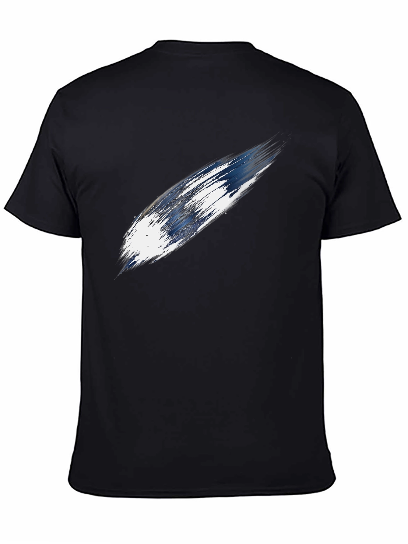 Abstract Stroke Graphic Black T-Shirt