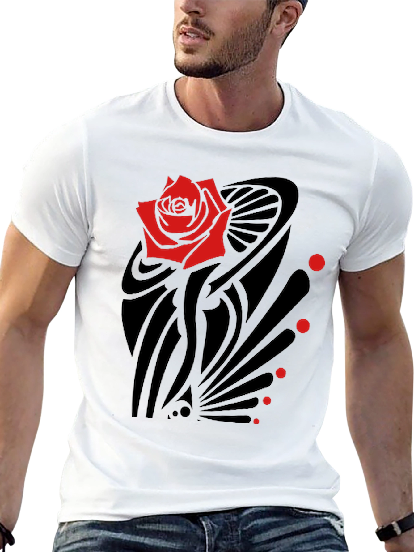 Rose Graphic Tee - Mens Black T-Shirt