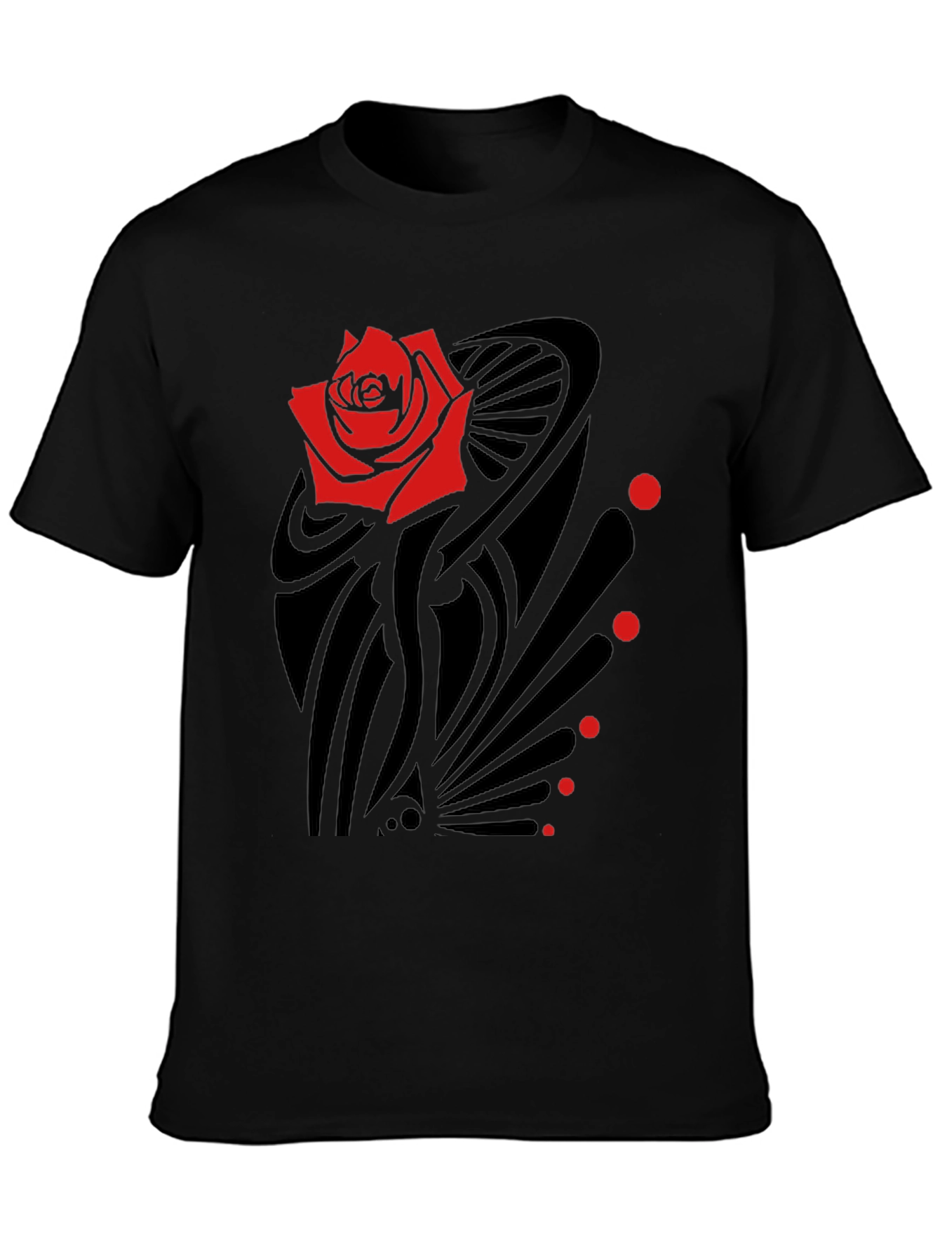 Rose Graphic Tee - Mens Black T-Shirt