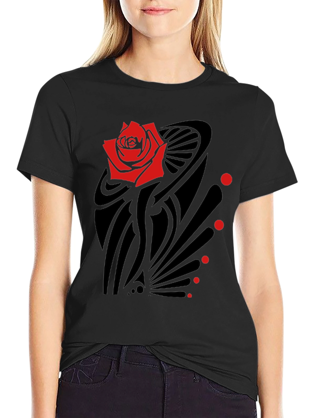 Rose Graphic Tee - Mens Black T-Shirt