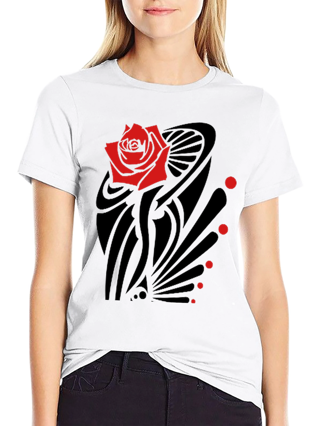 Rose Graphic Tee - Mens Black T-Shirt