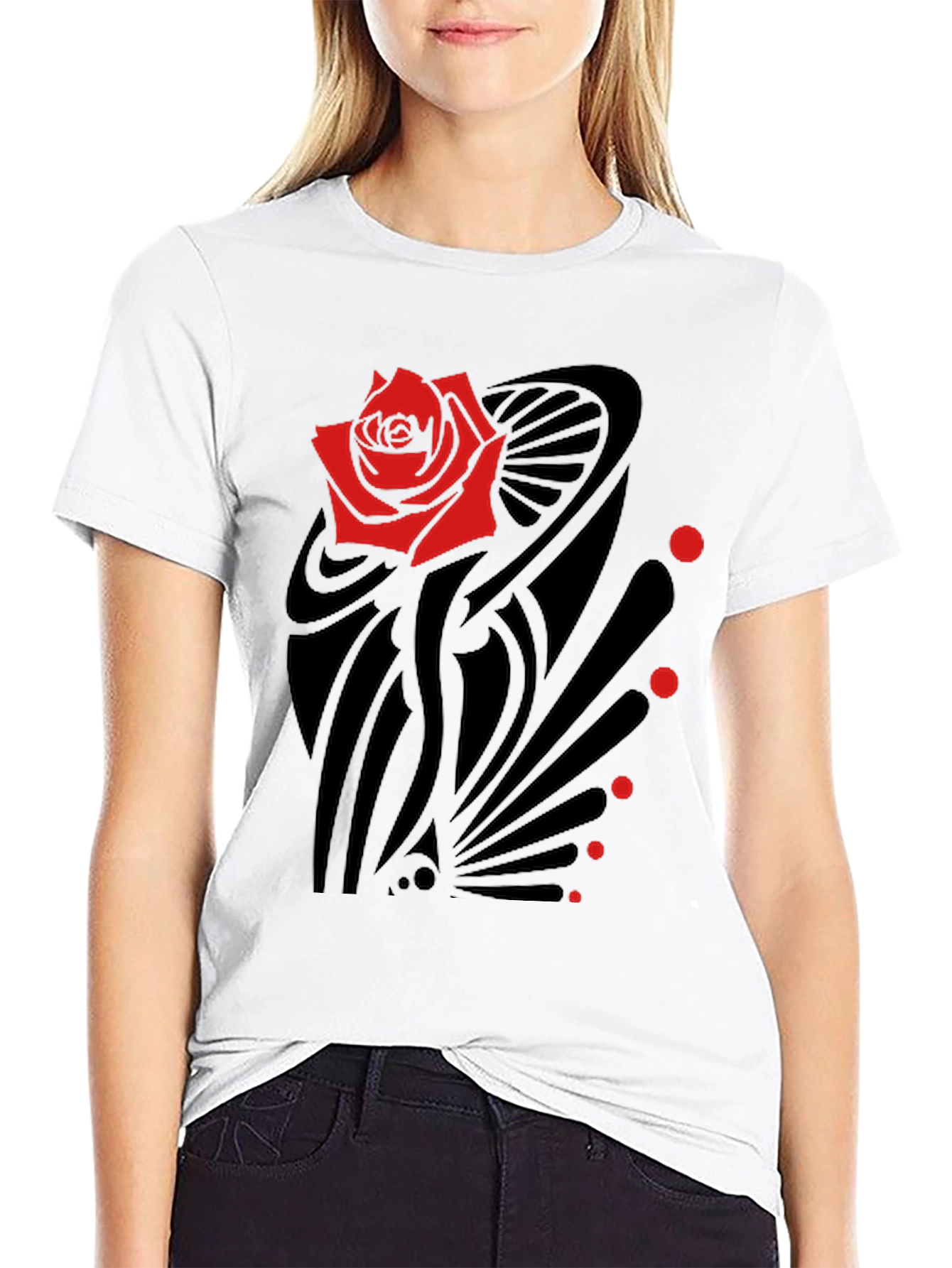 Rose Graphic Tee - Mens Black T-Shirt