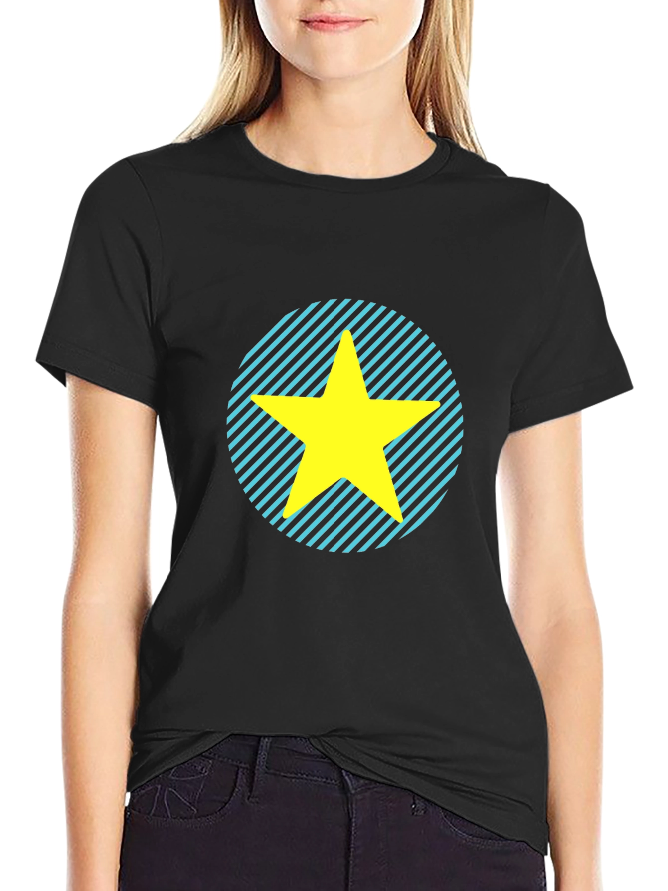 Star Graphic Tee - Casual Black T-Shirt