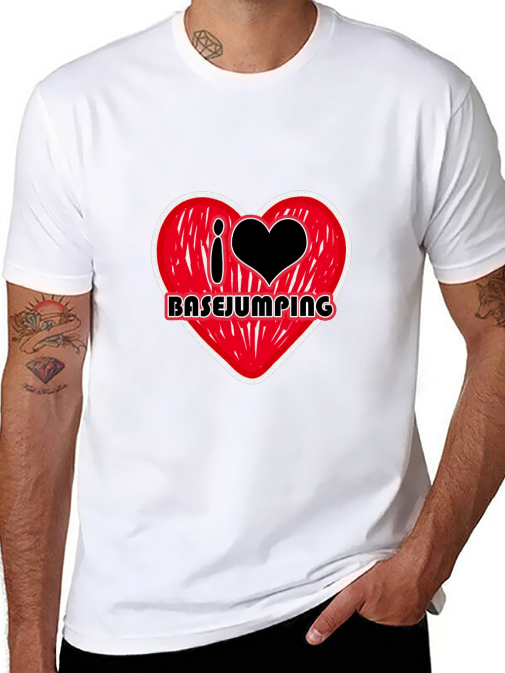 I Heart Basejumping Black T-Shirt