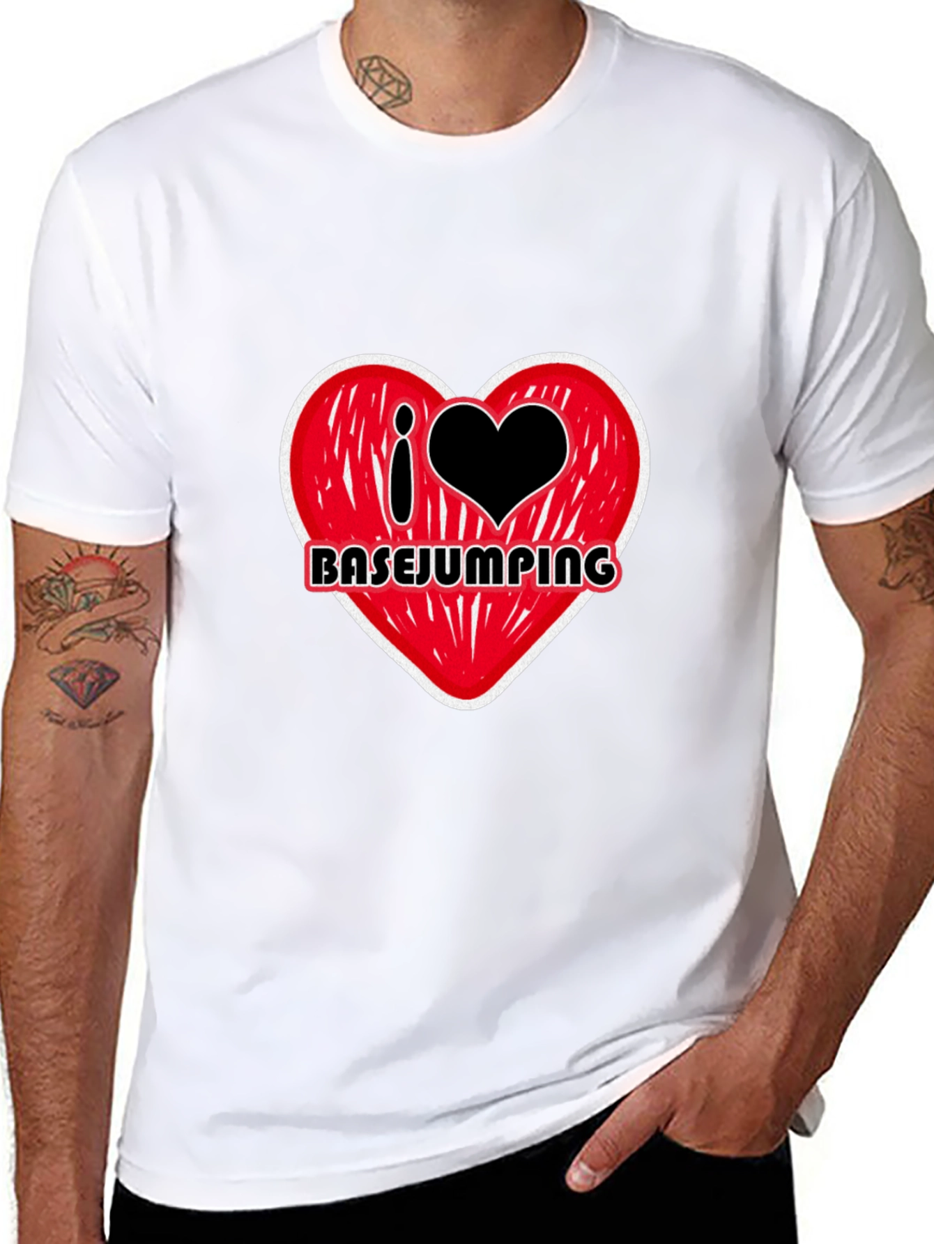 I Heart Basejumping Black T-Shirt