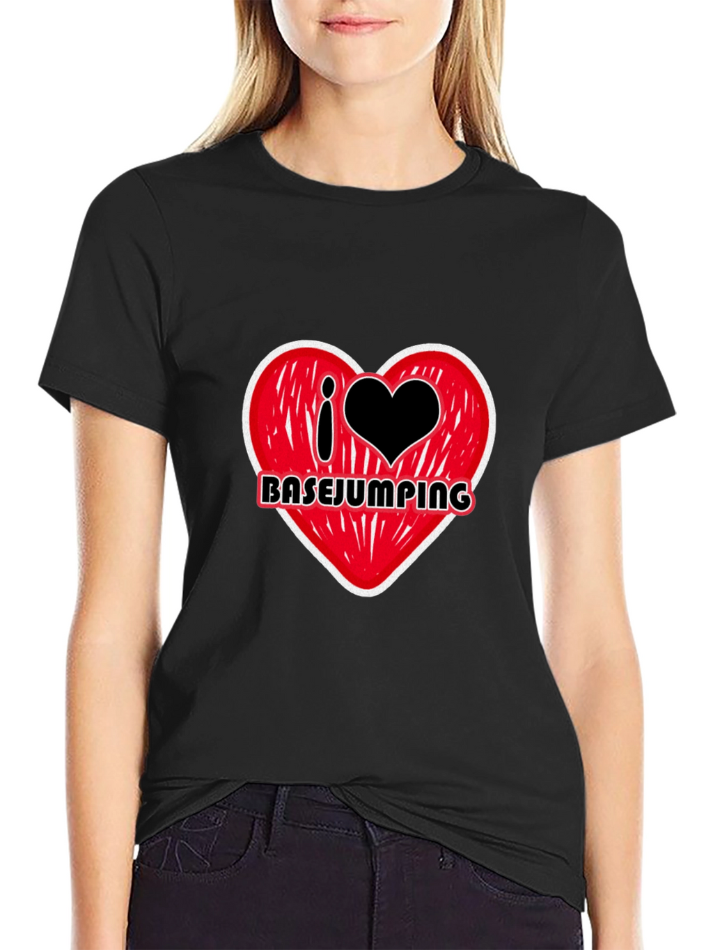I Heart Basejumping Black T-Shirt