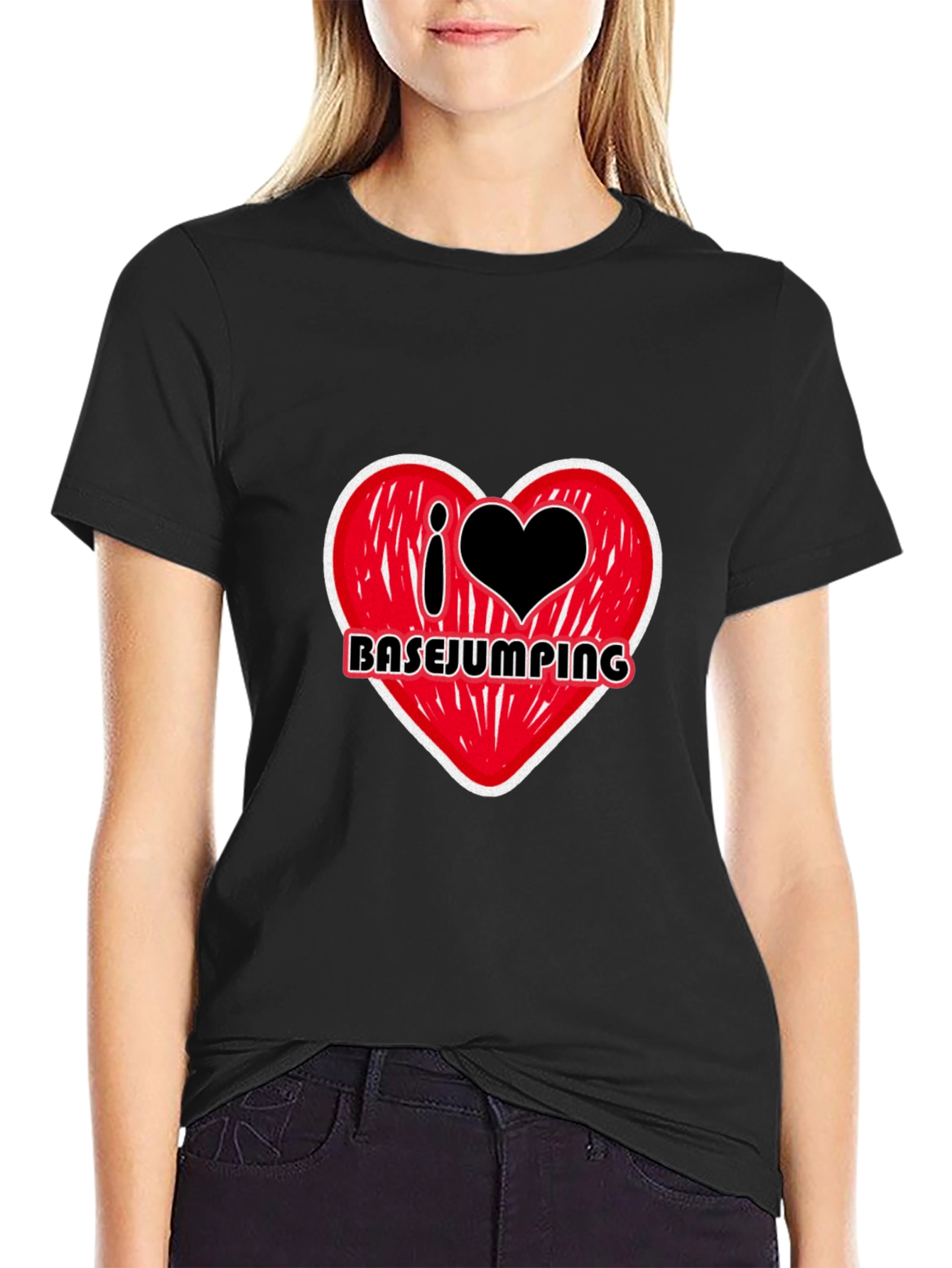I Heart Basejumping Black T-Shirt